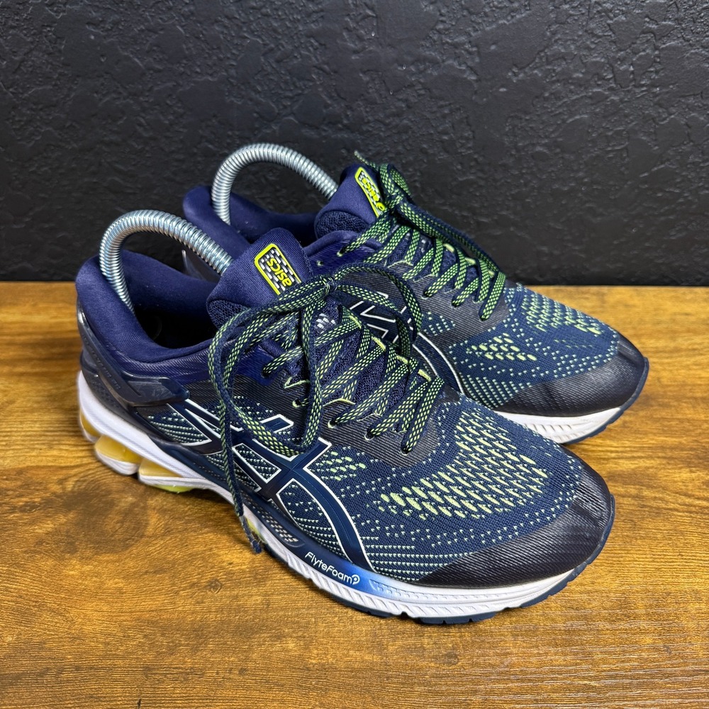 Asics Gel-Kayano 26 1011A541 Blue Synthetic Fiber Running Shoes Mens 6